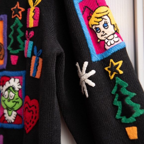 Michael Simon Dr. Seuss 1998 VTG How The Grinch Stole Christmas Sweater WOW!! - Picture 3 of 8